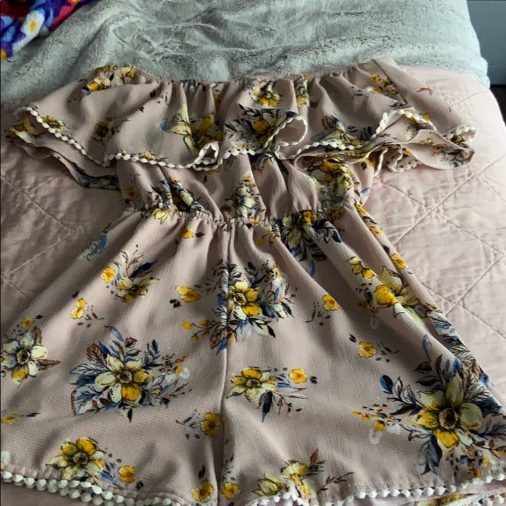 Francesca‘s Floral Off the Shoulder romper